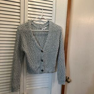 Freshman Gray Cropped Cardigan Sweater